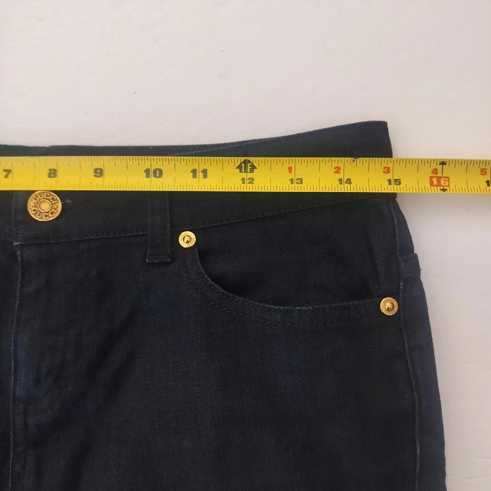 Gucci Mens Dark Wash Straight Leg Denim Jeans Made in Italy Size 8-10 US Indigo
